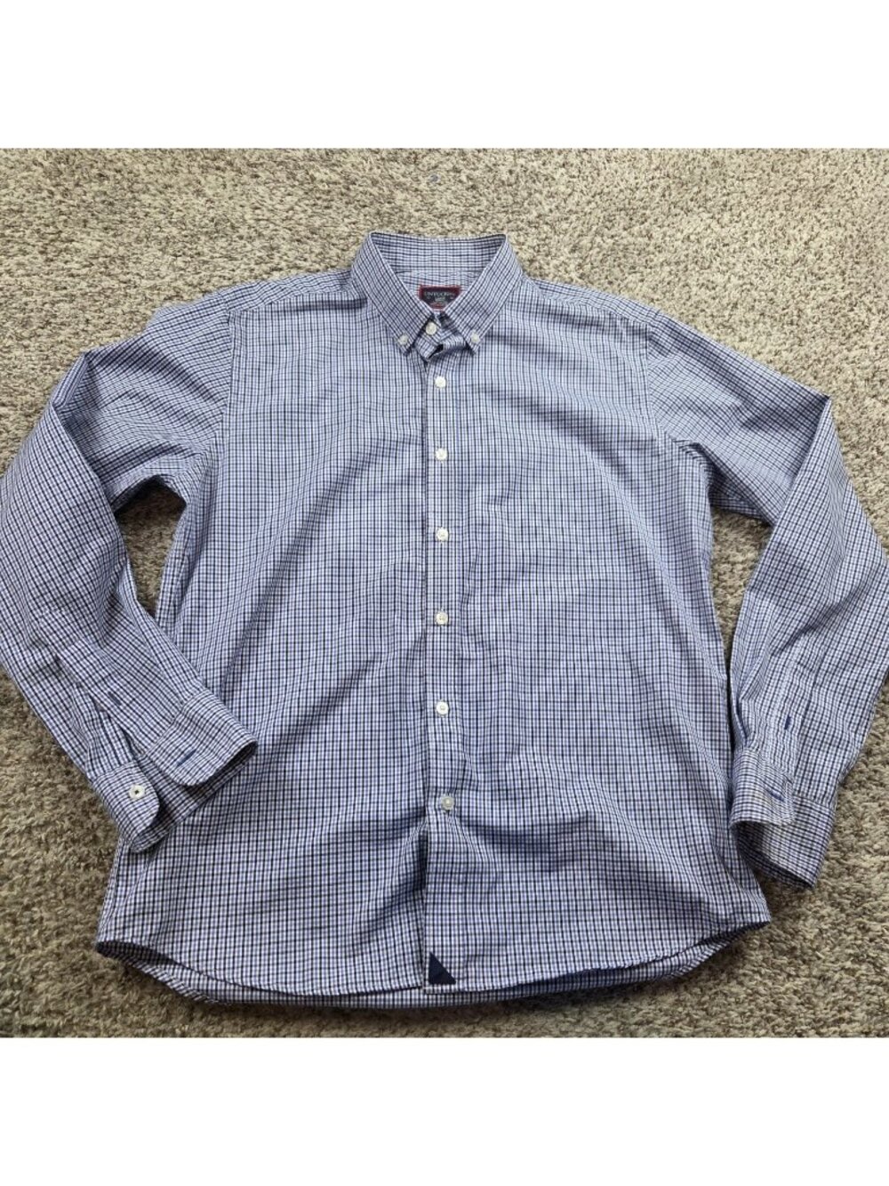 UNTUCKit Shirt Mens Large Slim Blue Plaid Button Down Long Sleeve Button Up